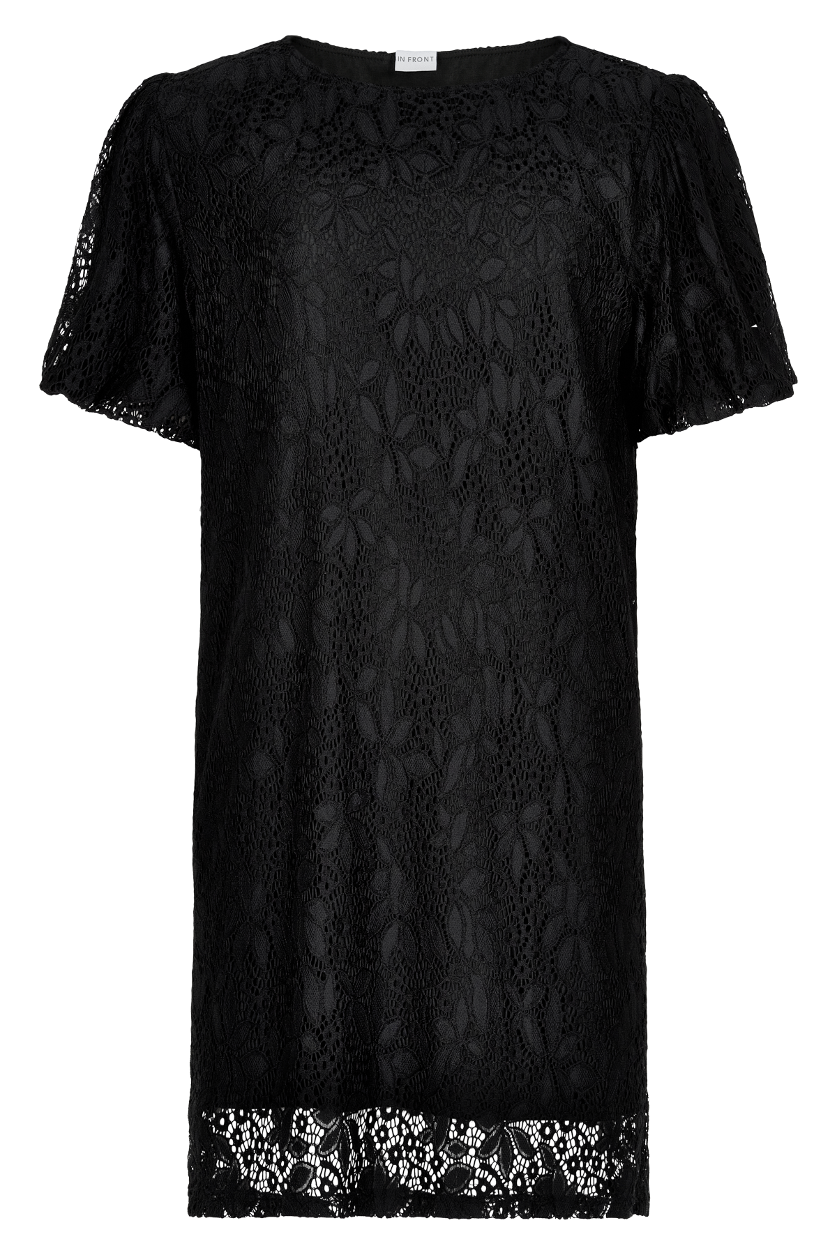 IN FRONT GINA LACE BALLOON SLEEVE DRESS 14116 999 (Black 999, S)
