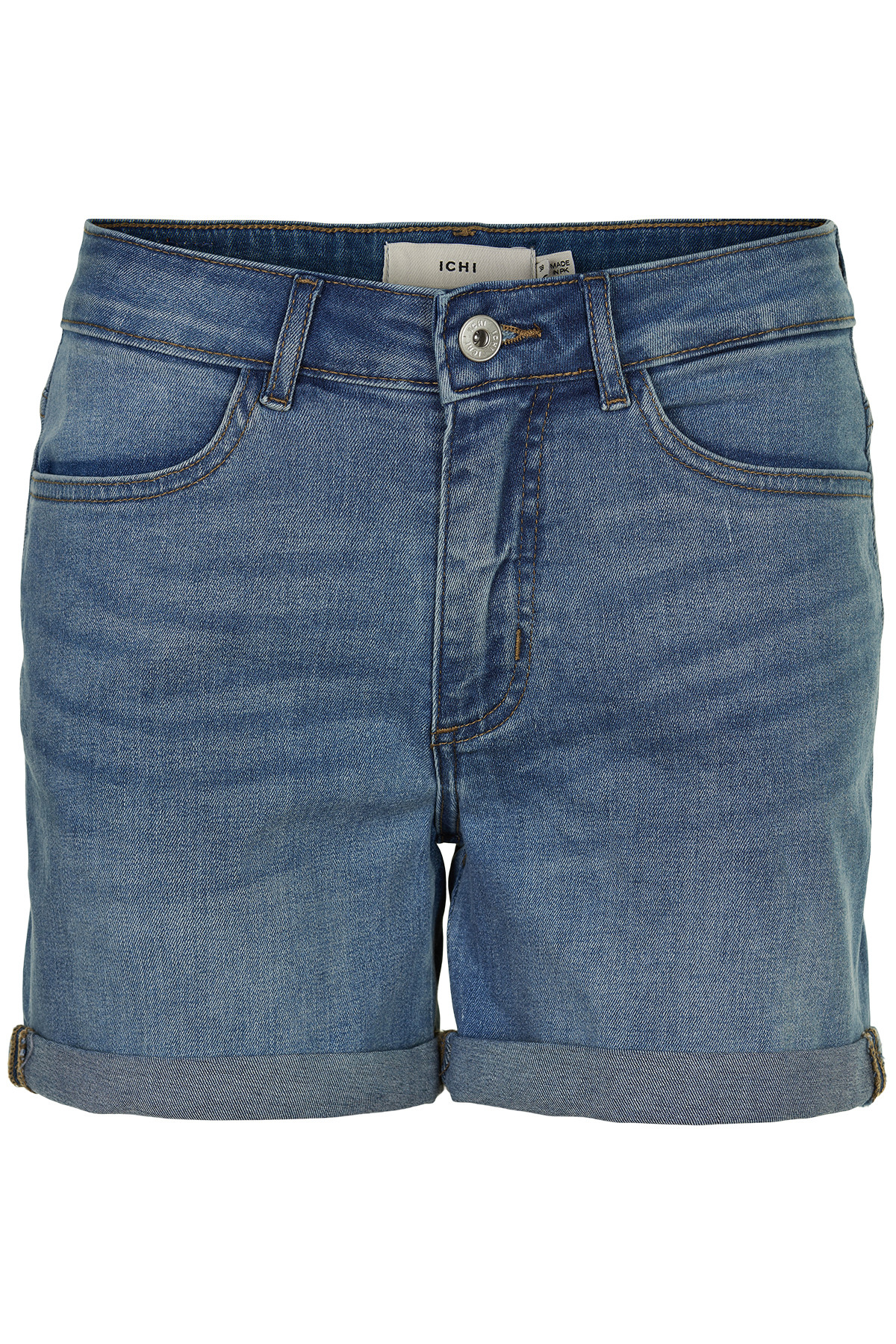 Ichi Twiggy Shorts, Farve: Blå, Størrelse: 34, Dame
