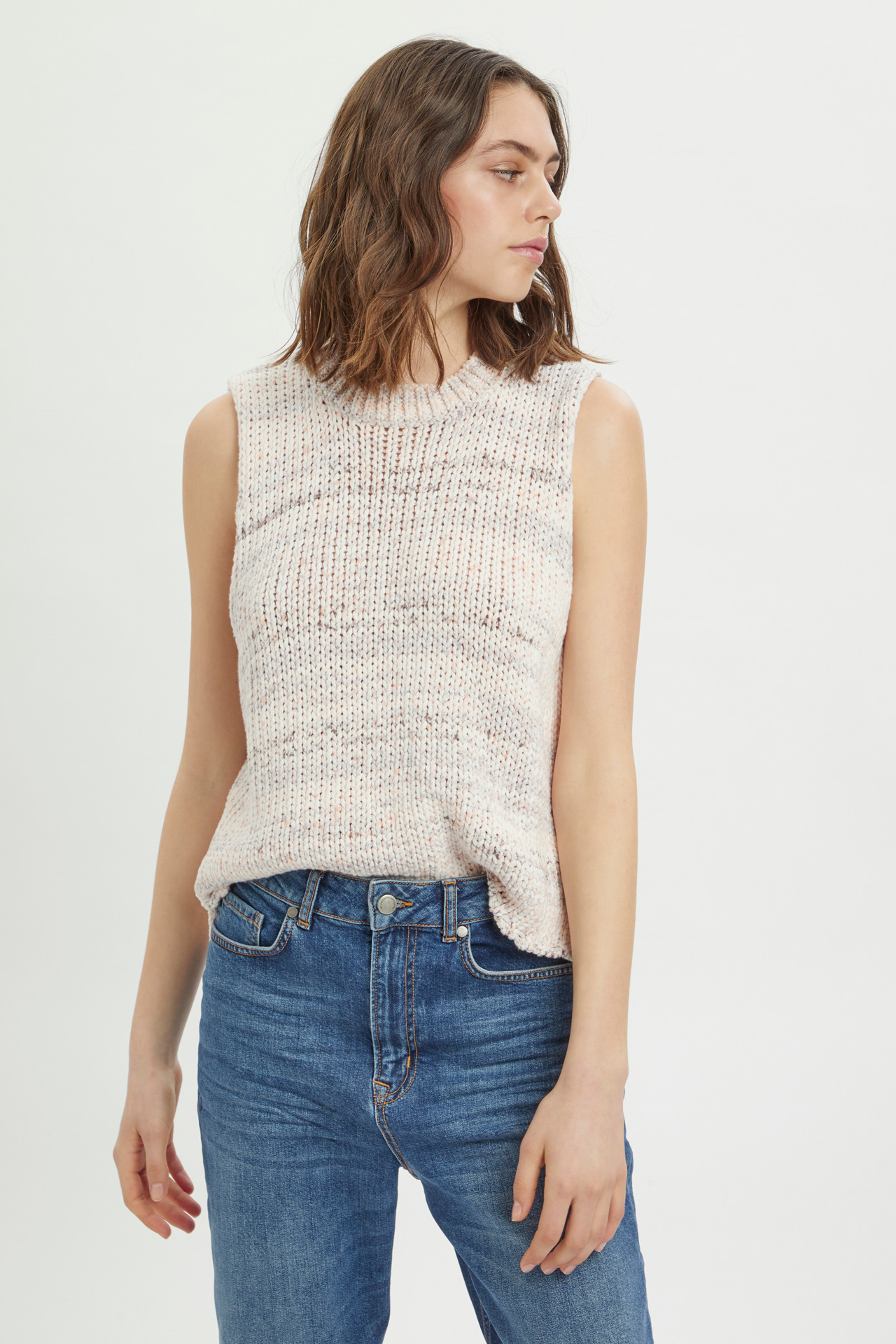 My Essential Wardrobe Cala Knit Vest, Farve: Hvid, Størrelse: XS, Dame