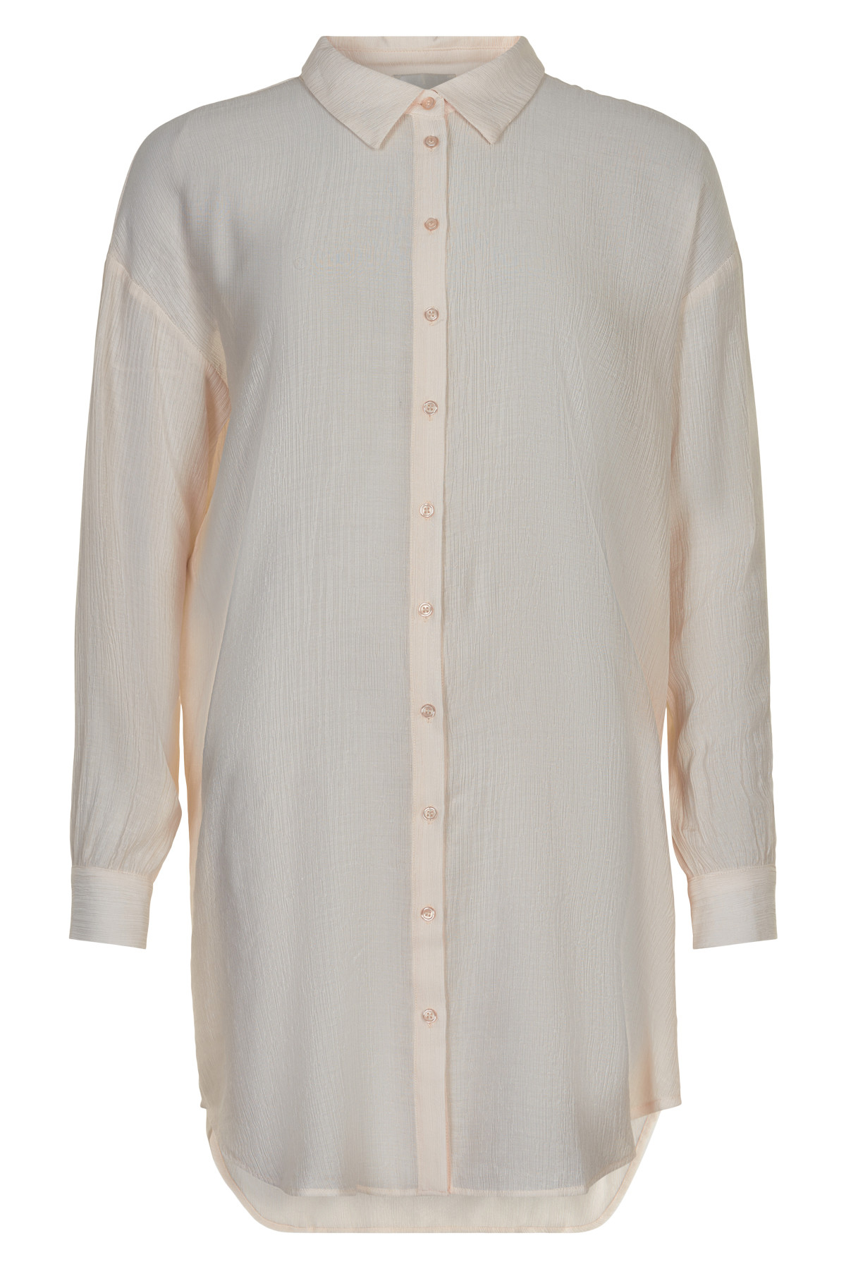 7: My Essential Wardrobe Alma Lang Skjorte, Farve: Hvid, Størrelse: 34, Dame