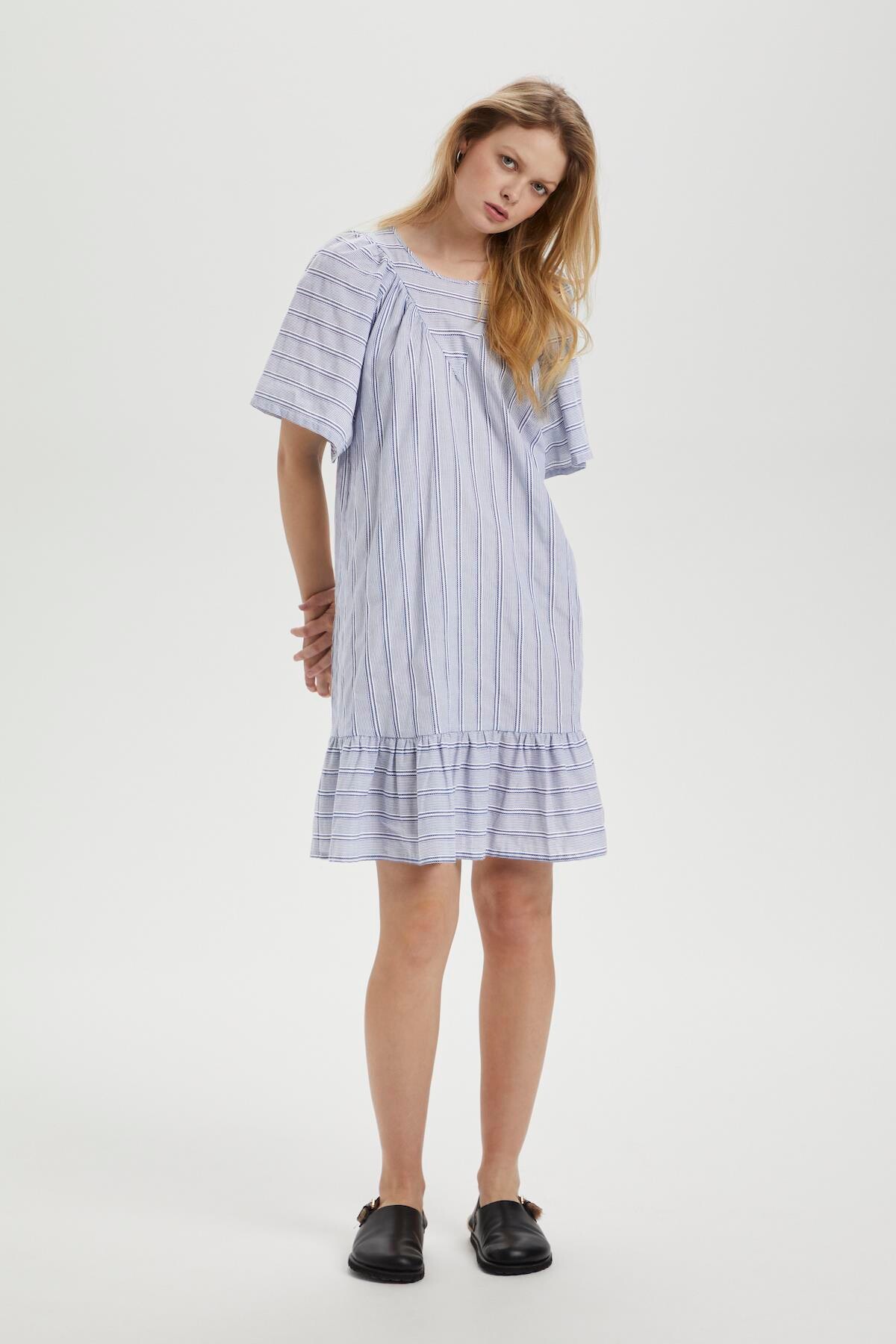 SOAKED IN LUXURY SLHANNIE DRESS 30405985 301238 (Blue and white stripes, XS)