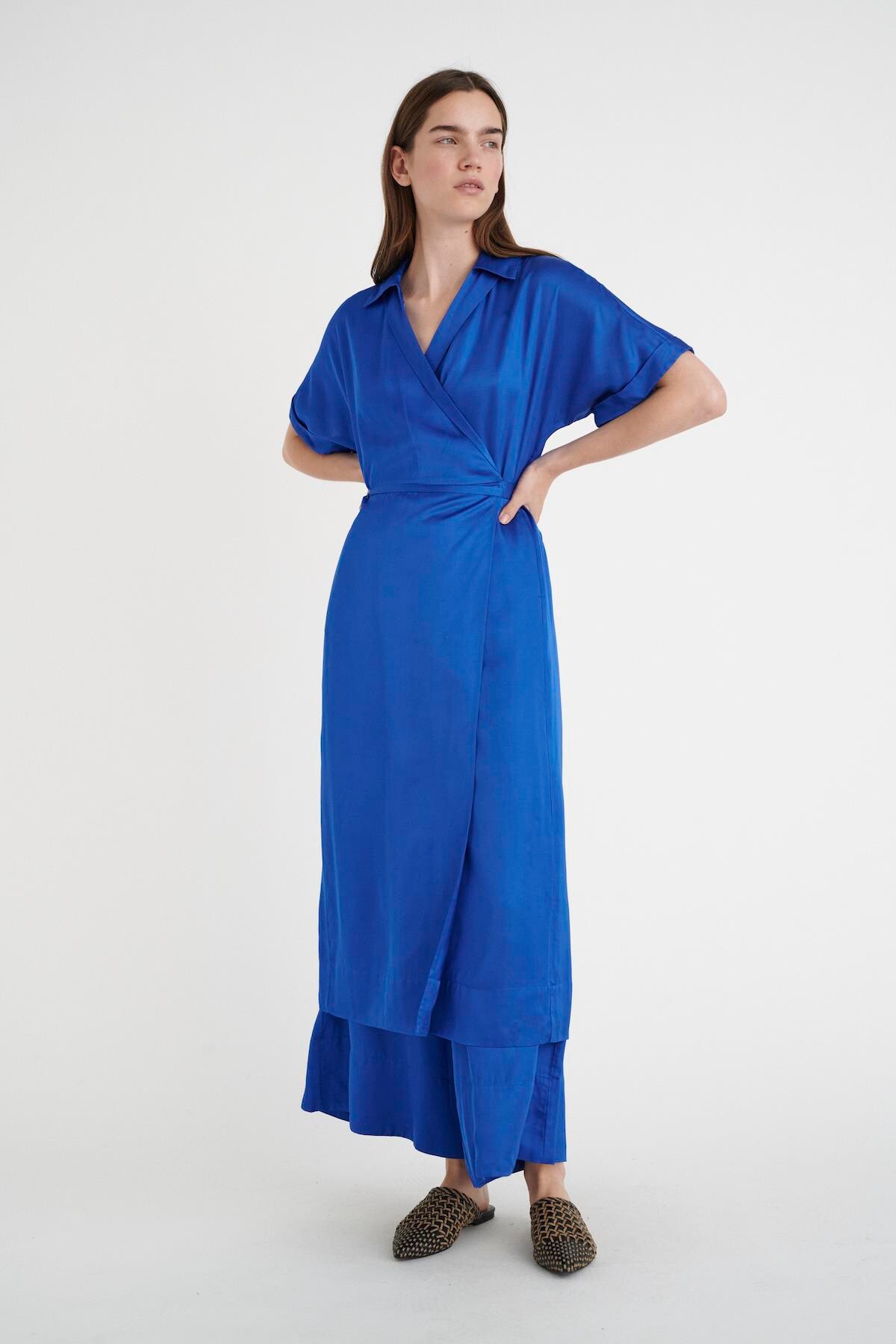 Inwear Rosalineiw Wrap Kjole, Farve: Greek Blå, Størrelse: 36, Dame