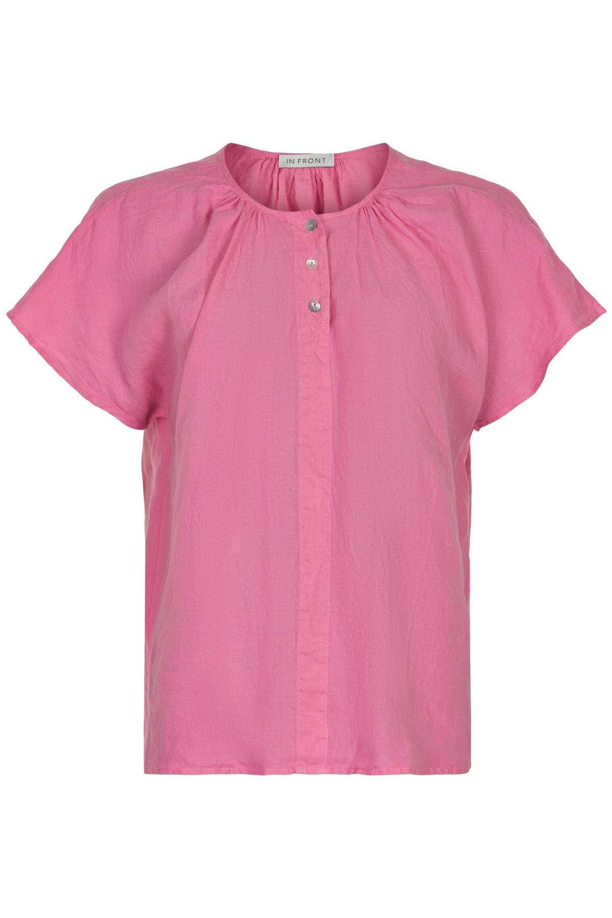 In Front Lino Bluse, Farve: Pink, Størrelse: M, Dame