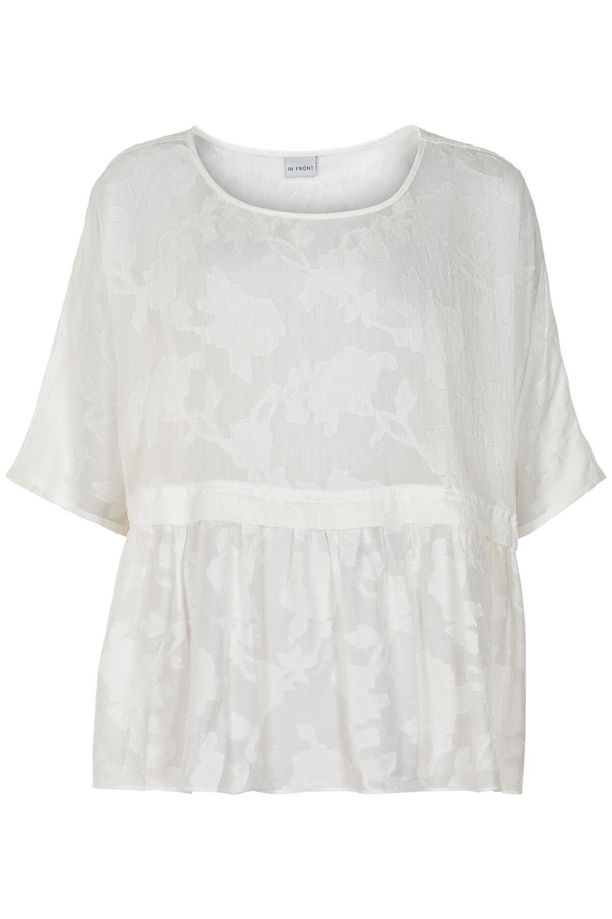 Billede af In Front Fine Bluse, Farve: Hvid, Størrelse: M/L, Dame