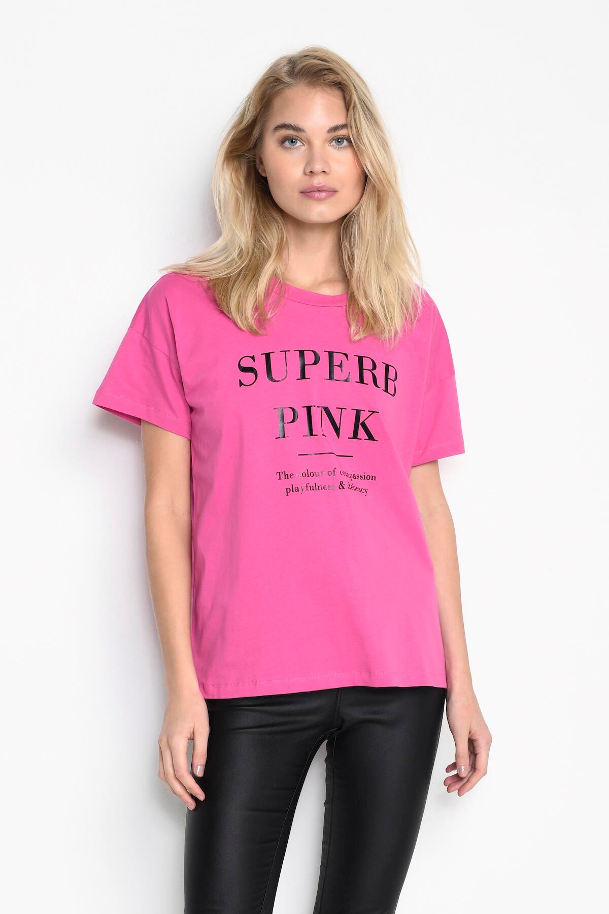 Kaffe Fashion Karagil T-shirt, Farve: Raspberry Rose, Størrelse: S, Dame