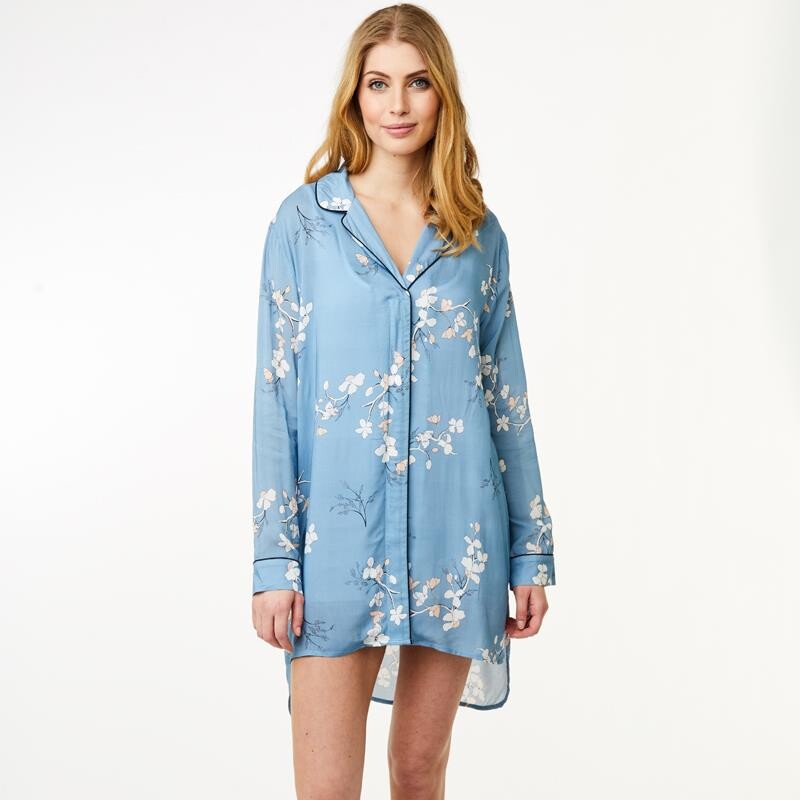 Billede af Ccdk Siv Pyjamas Skjorte, Farve: Blå, Størrelse: XL, Dame