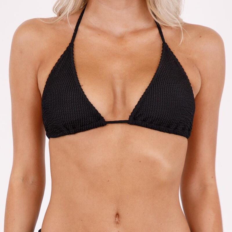 Neo Noir Beige Crepe Bikini Top, Farve: Sort, Størrelse: L, Dame