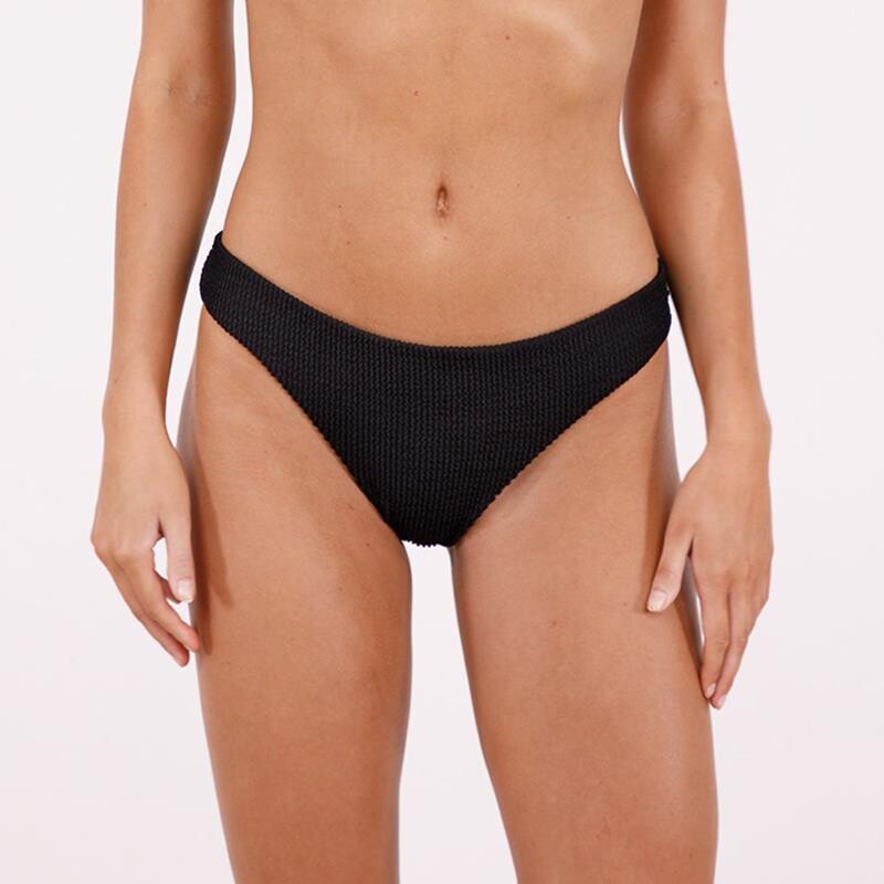 Neo Noir Lingeri Beige Sand Crepe Bikini Trusser , Farve: Sort, Størrelse: L, Dame