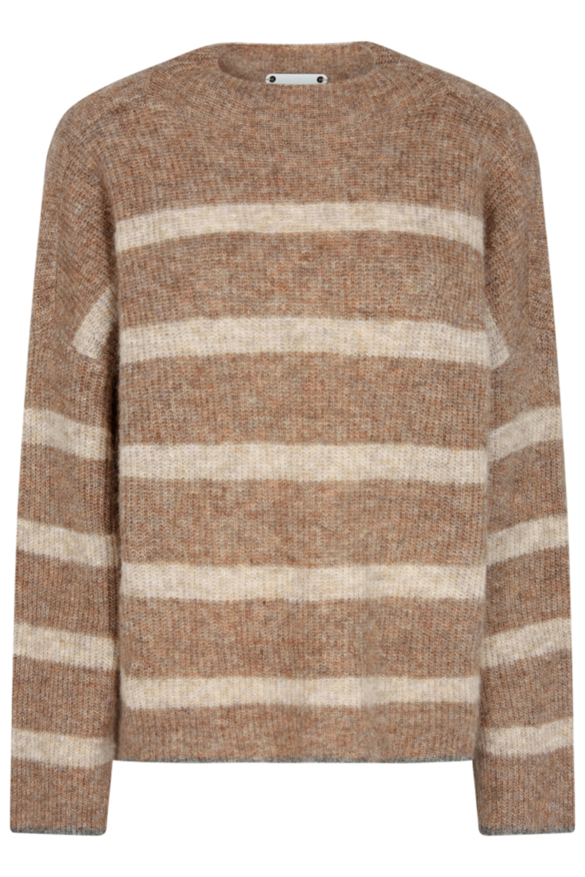 CoÂ´Couture Cozycc Stripe Turtleneck Pullover, Farve: Beige, Størrelse: XL, Dame