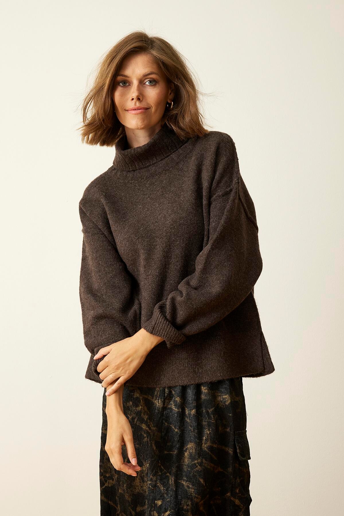 #3 - In Front Loulou Sweater, Farve: Brun, Størrelse: XL, Dame