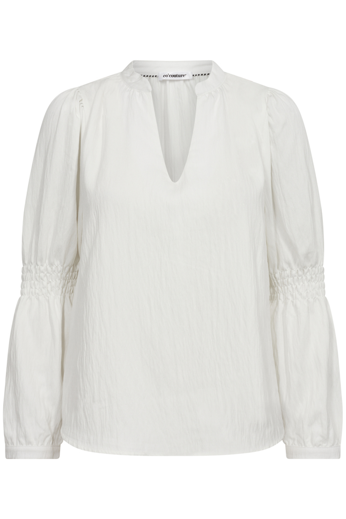 CoÂ´Couture Suedacc Smock Sleeve Bluse, Farve: Hvid, Størrelse: S, Dame