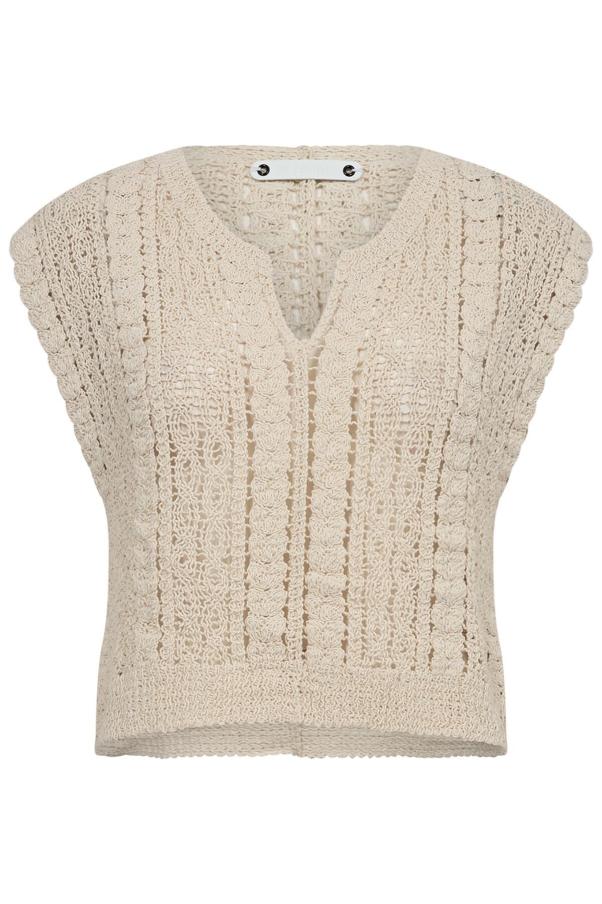 CoÂ´Couture Cormacc Croche Knit Vest, Farve: Hvid, Størrelse: XS, Dame