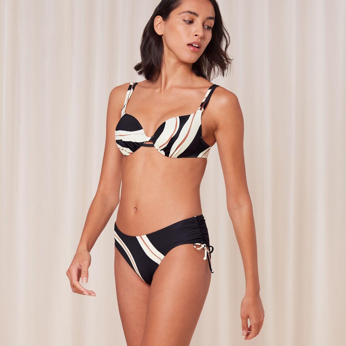 Triumph Summer Rød Bikini Top Med Bøjle, Farve: Sort/Hvid, Størrelse: 42D, Dame