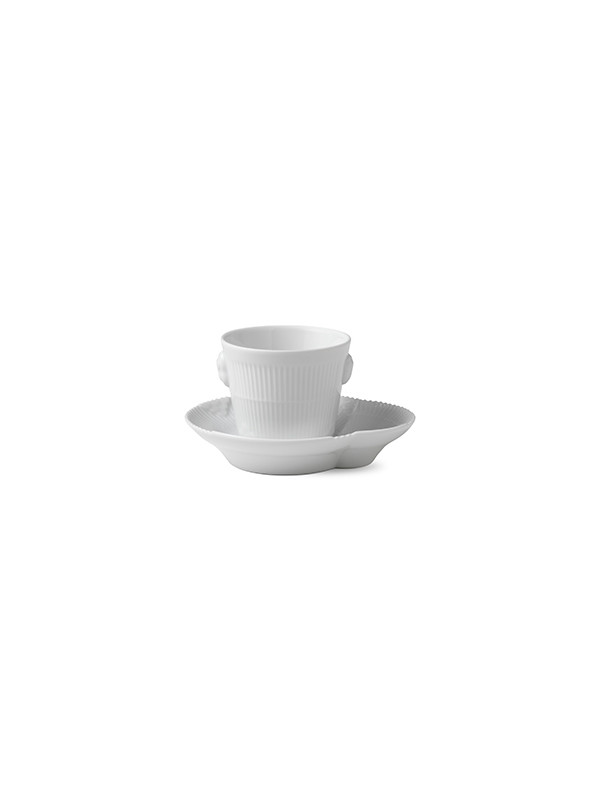 Royal Copenhagen Hvid Elements, espresso kop med underkop 9 cl