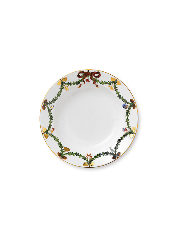 Royal Copenhagen Stjerne Riflet Jul, dyb tallerken 24 cm
