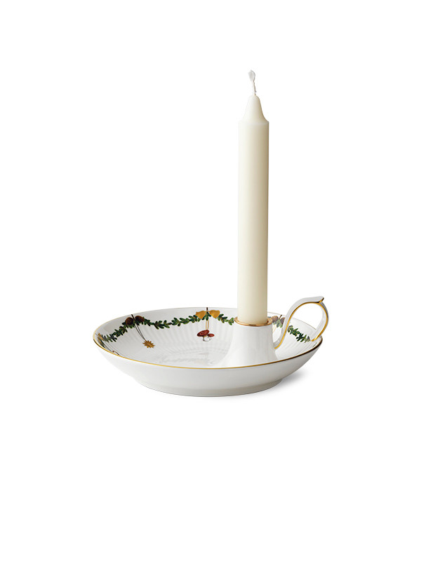 Royal Copenhagen Stjerne Riflet Jul, lysestage