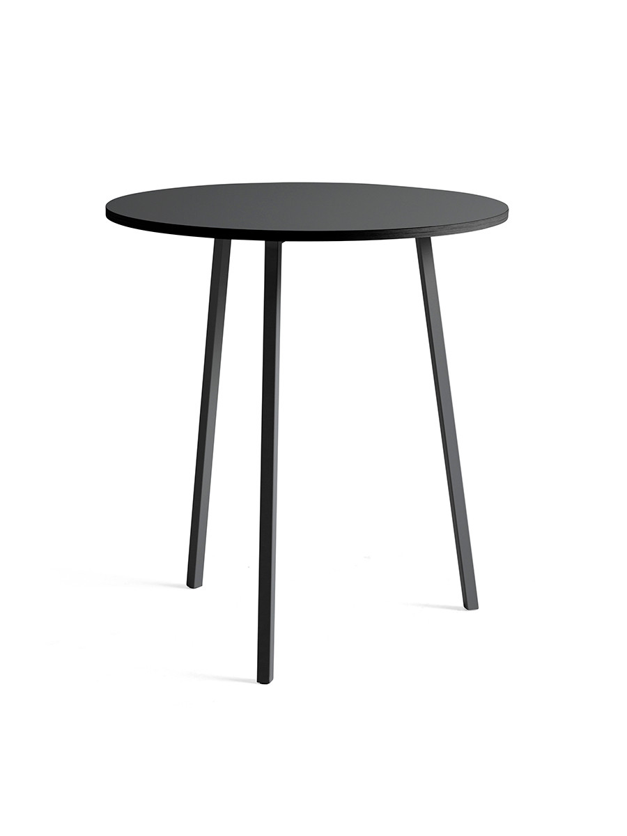 Billede af Loop Stand Round Table fra Hay (Sort linoleum, Pulverlakeret stål - sort, Ø: 90 x H: 97 - High table)