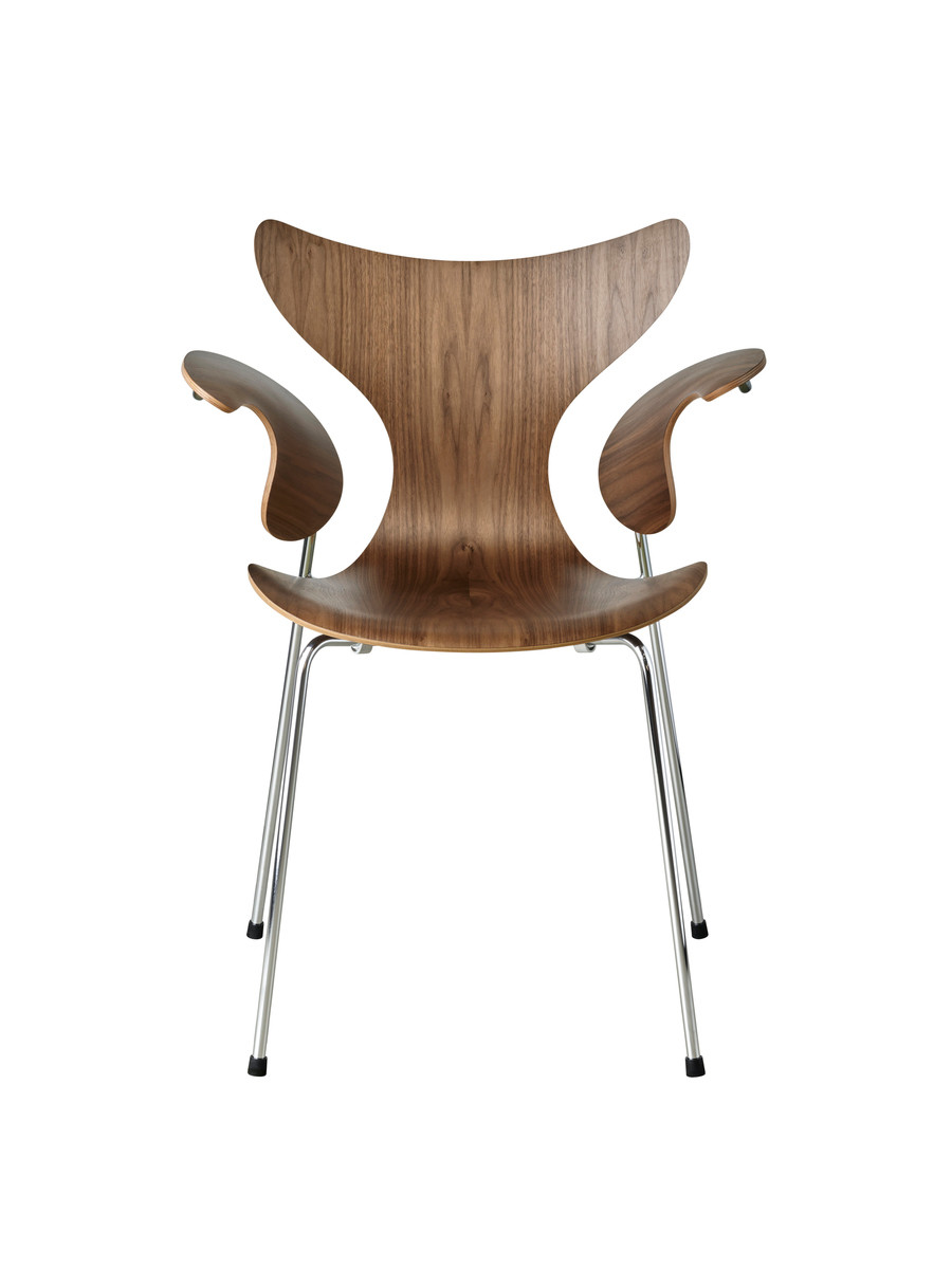 Liljen armstol i valnød | Køb Arne Jacobsen jubilæumsudgave her Liljen armstol i valnød | Køb Arne Jacobsen jubilæumsudgave her
