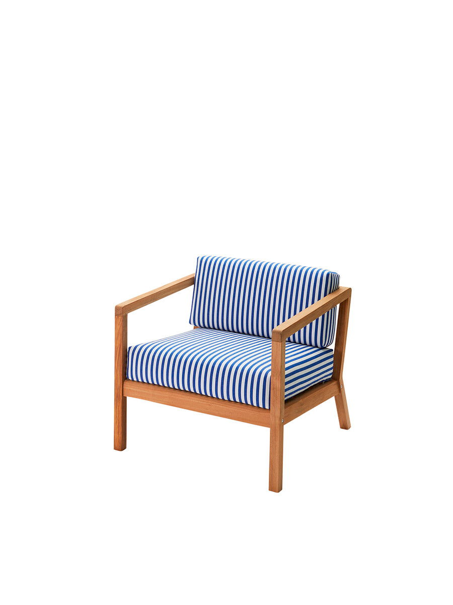 Skagerak Virkelyst Stol fra Fritz Hansen (Sea Blue Stripe, Virkelyst hynde)