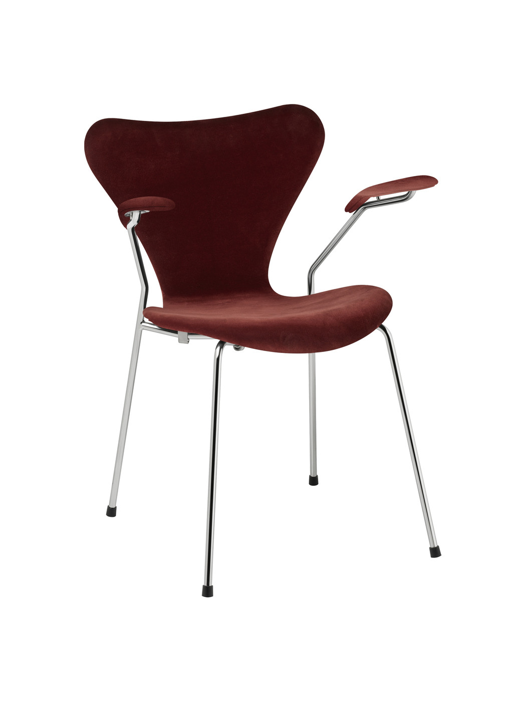Billede af 3207 Serie 7 Armstol af Arne Jacobsen (Fuldpolstret, Belfast (velour), Autumn red)