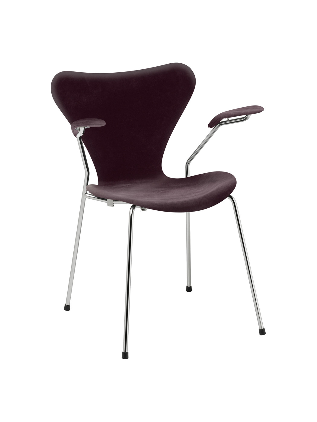 Billede af 3207 Serie 7 Armstol af Arne Jacobsen (Fuldpolstret, Belfast (velour), Dark plum)