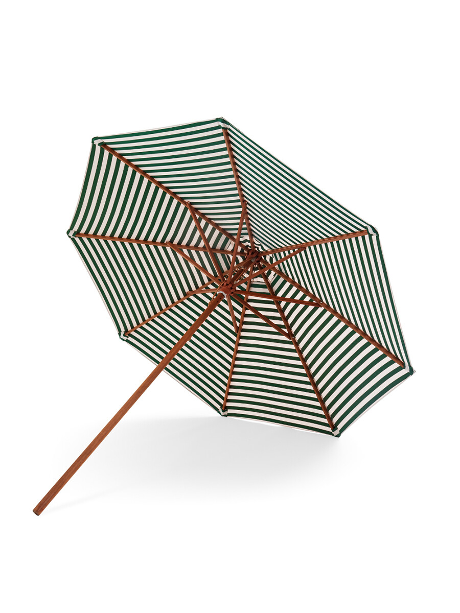 Messina parasol Ø300, Light Apricot/Dark Green Stripes fra Skagerak