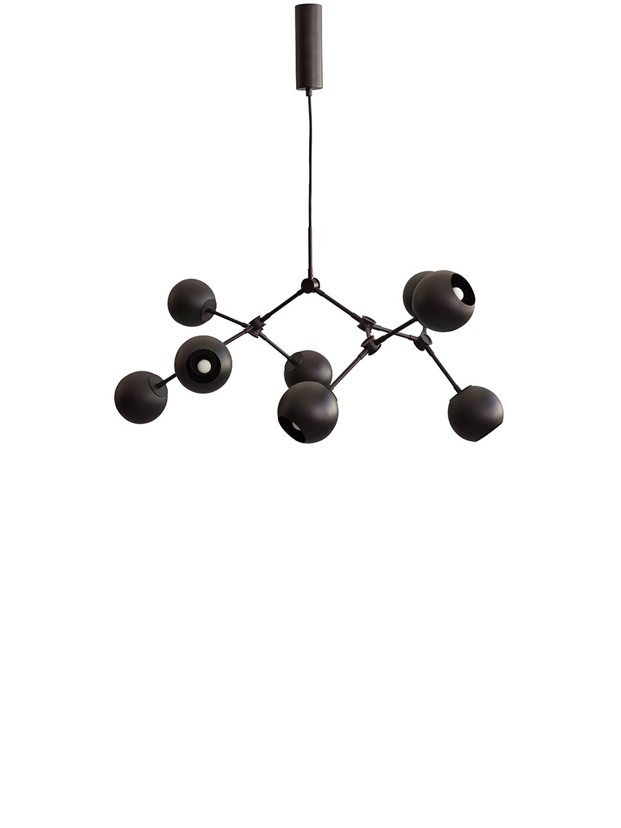 Drop Chandelier Globe, Mini, Burned Black fra 101 Copenhagen