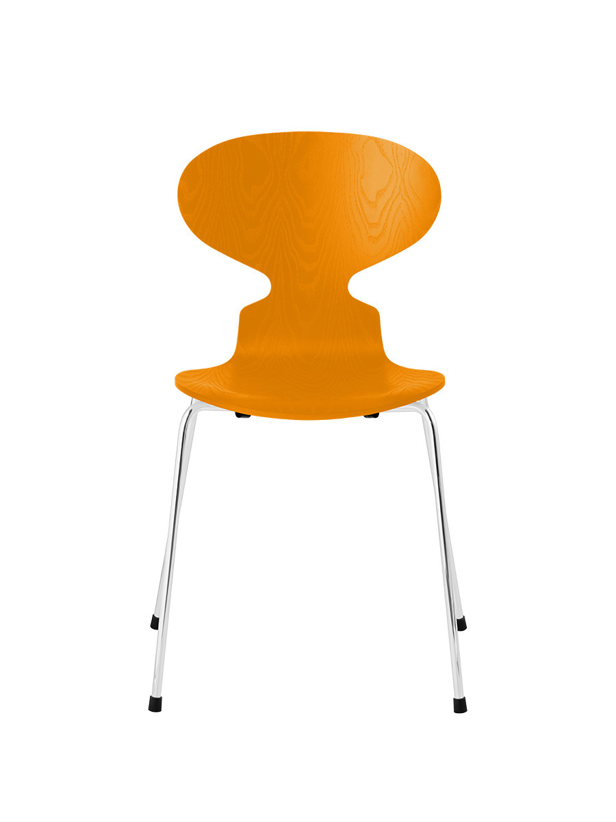 Billede af 3101 Myren Stol i farvet ask af Arne Jacobsen (Burnt Yellow, Krom)
