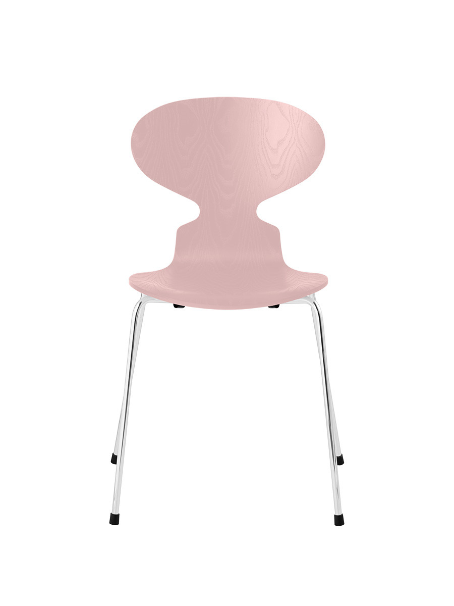 Billede af 3101 Myren Stol i farvet ask af Arne Jacobsen (Pale Rose, Krom)