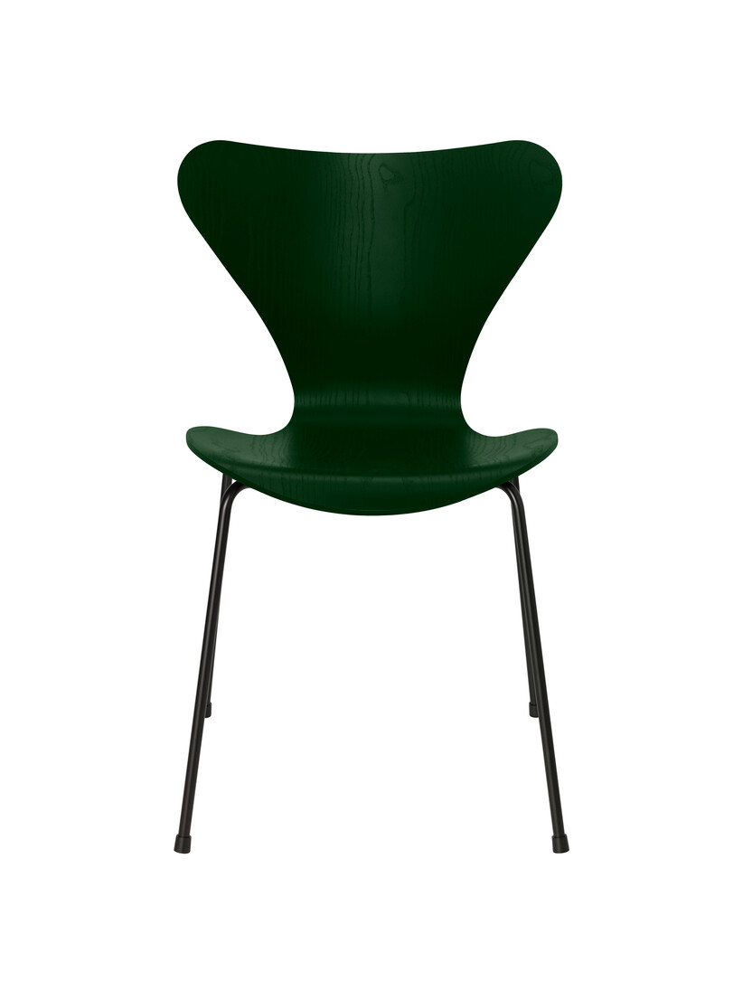 Billede af 3107 stol, farvet ask evergreen/sort stel af Arne Jacobsen