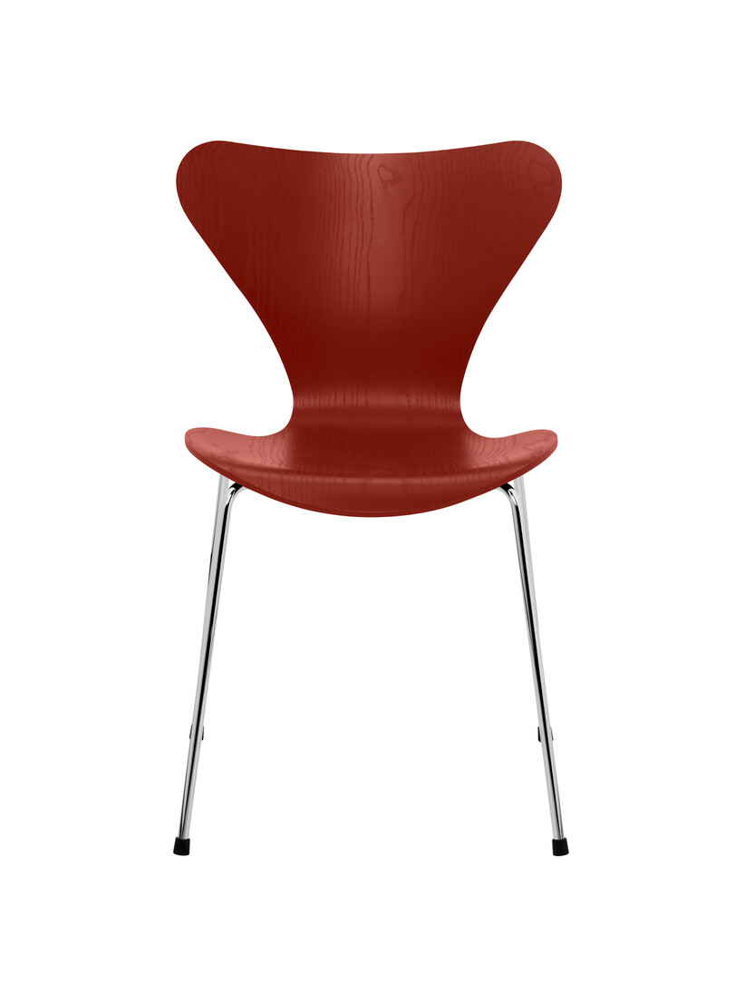 Billede af 3107 stol, farvet ask venetian red/krom stel af Arne Jacobsen