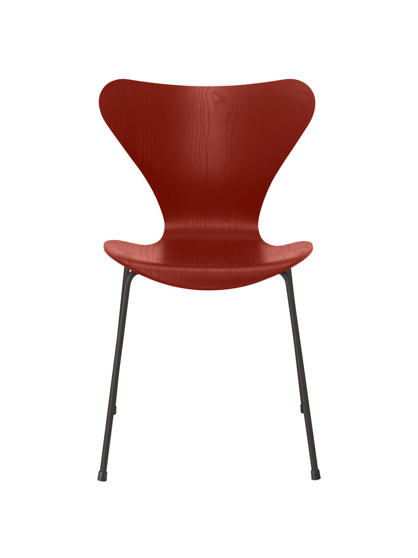 Billede af 3107 stol, farvet ask venetian red/warm graphite stel af Arne Jacobsen