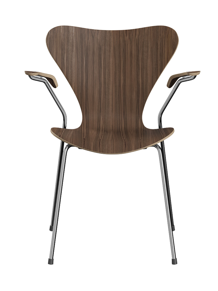 Billede af 3207 Serie 7 Armstol af Arne Jacobsen (Uden polstring, Valnød, Ingen farve)