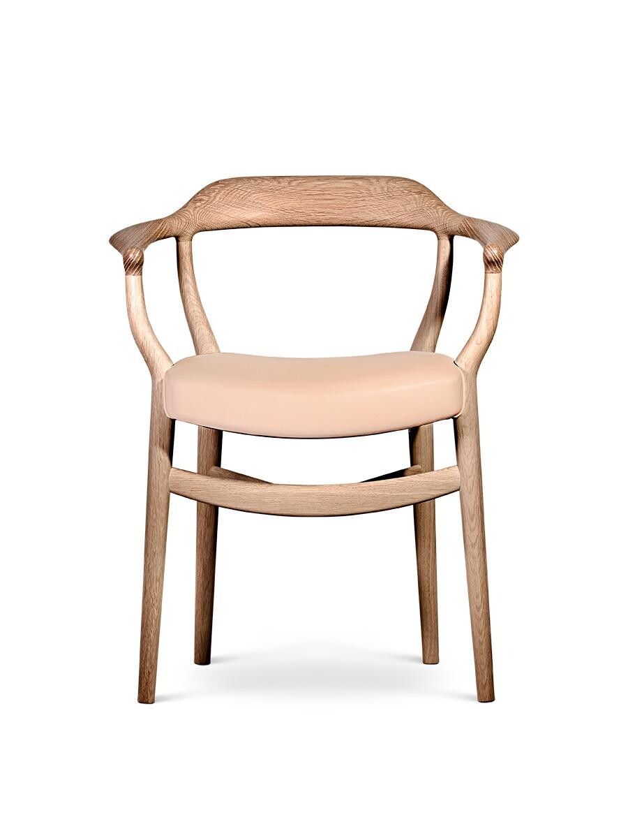 44 Stol, eg sæbe/vegetal læder af Finn Juhl