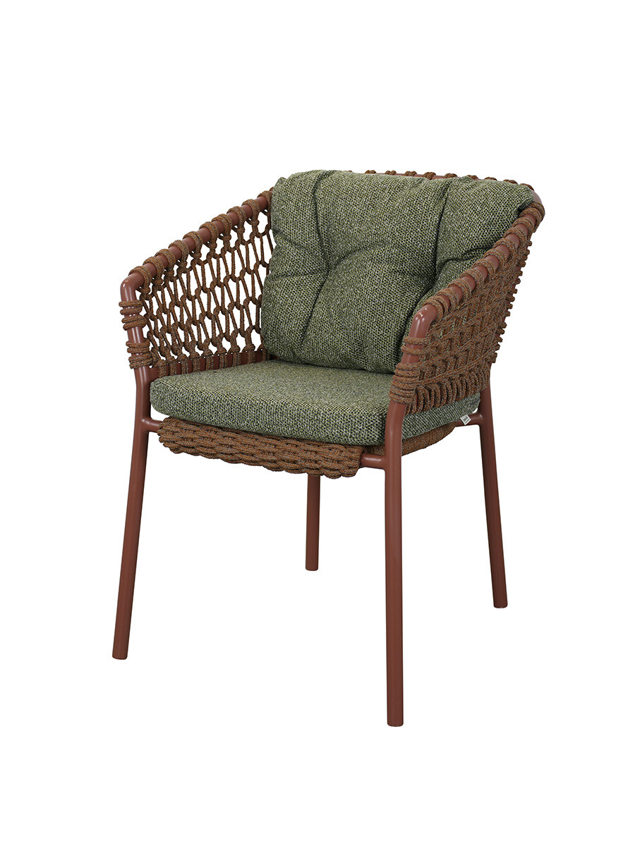 Ocean Stol, Soft Rope fra Cane-line (Dark green, Cane-line Wove, Umber Brown)