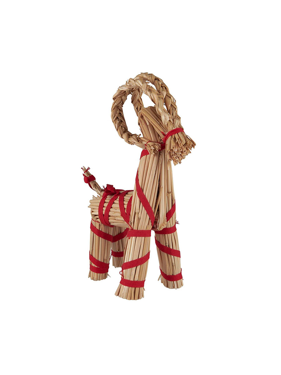 Julebuk m/rødt bånd, medium fra Ib Laursen