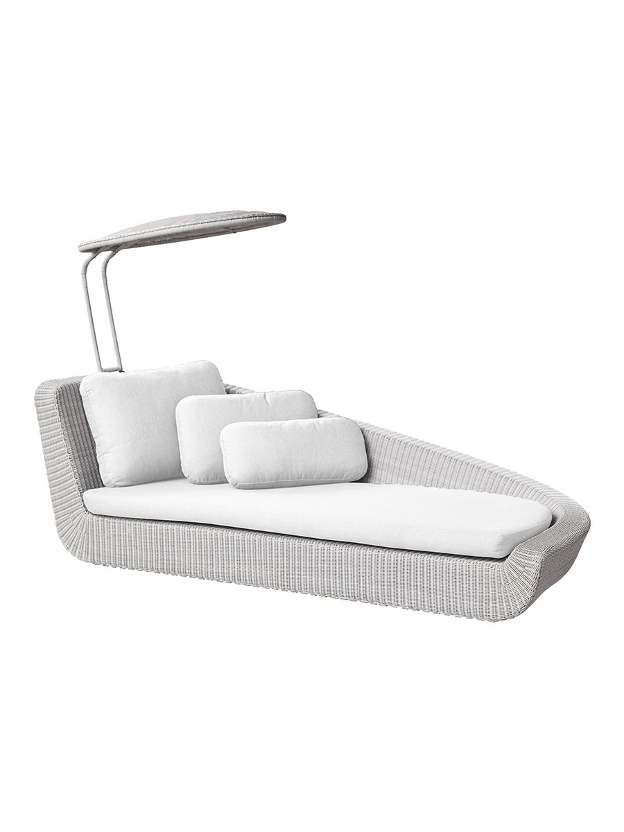 Billede af Savannah Daybed, venstre i hvid/grå fra Cane-line (Hvid, Cane-line Natte hynde)