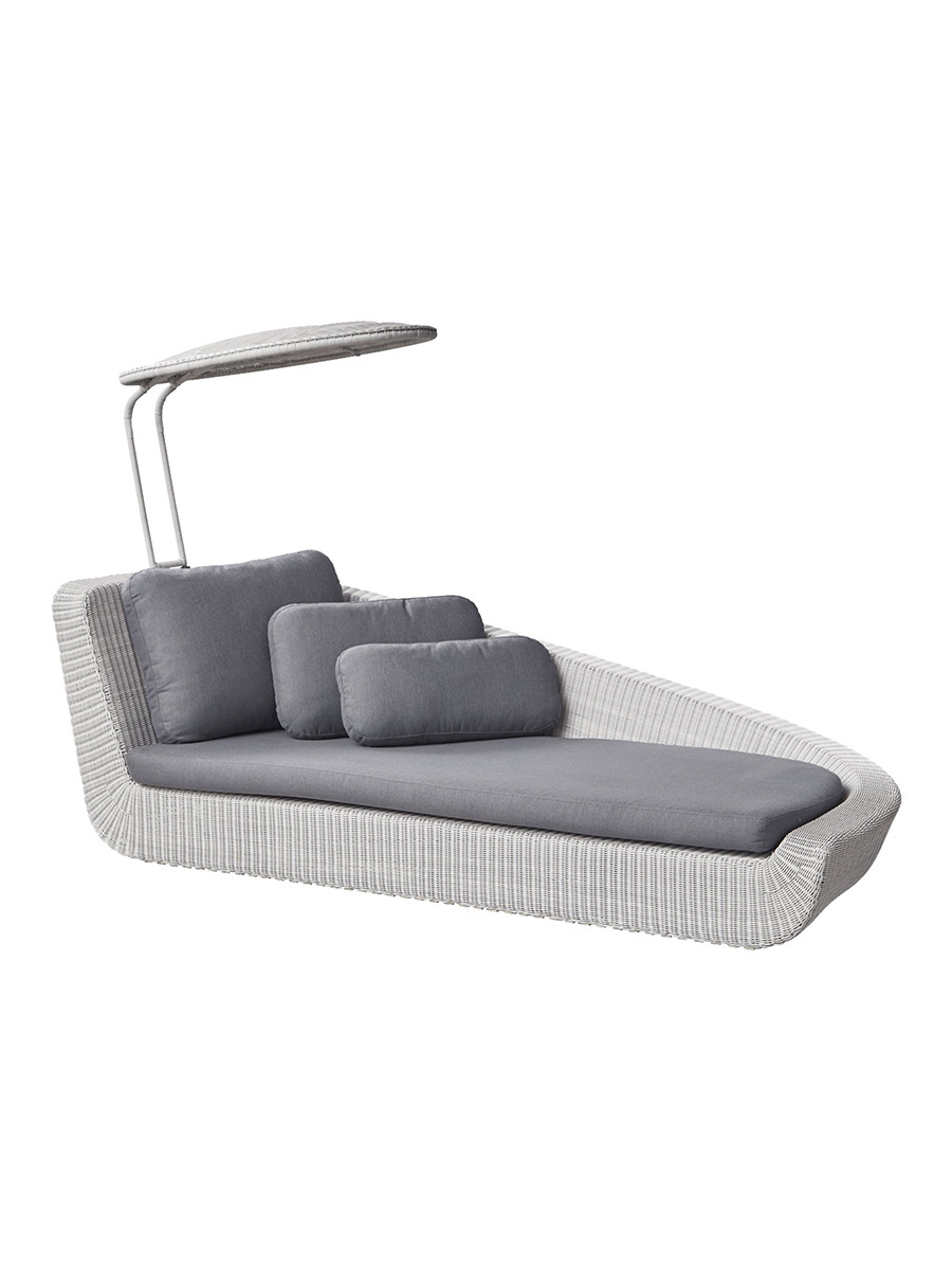 Billede af Savannah Daybed, venstre i hvid/grå fra Cane-line (Grå, Cane-line Natte hynde)
