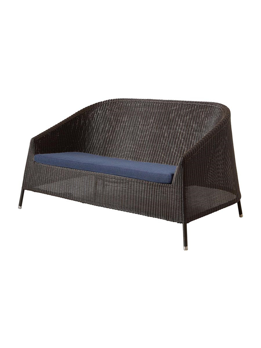 Kingston 2 pers Loungesofa fra Cane-line (Mocca, Blue, Selected PP)