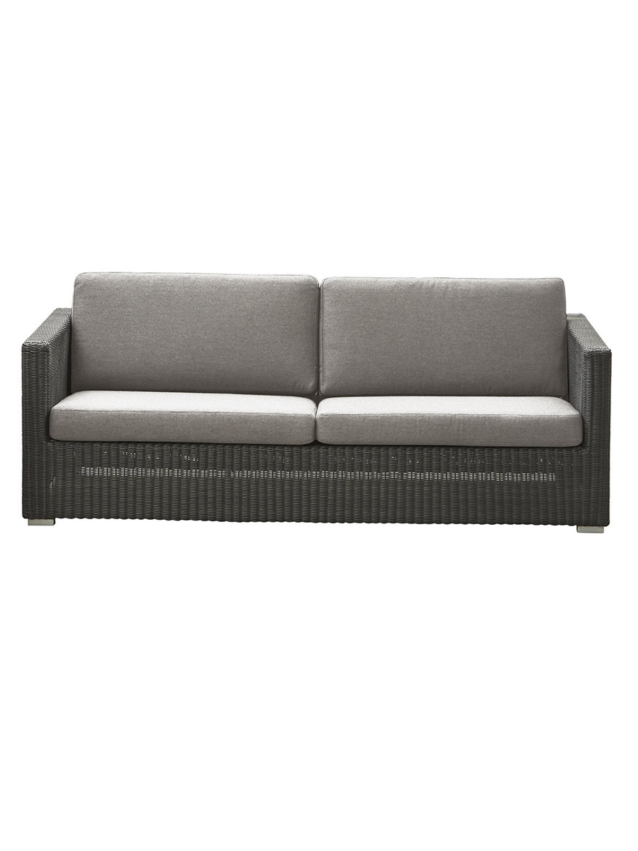 Chester 3 pers Loungesofa fra Cane-line (Graphite, Taupe, Cane-line Natté inkl. QuickDry)