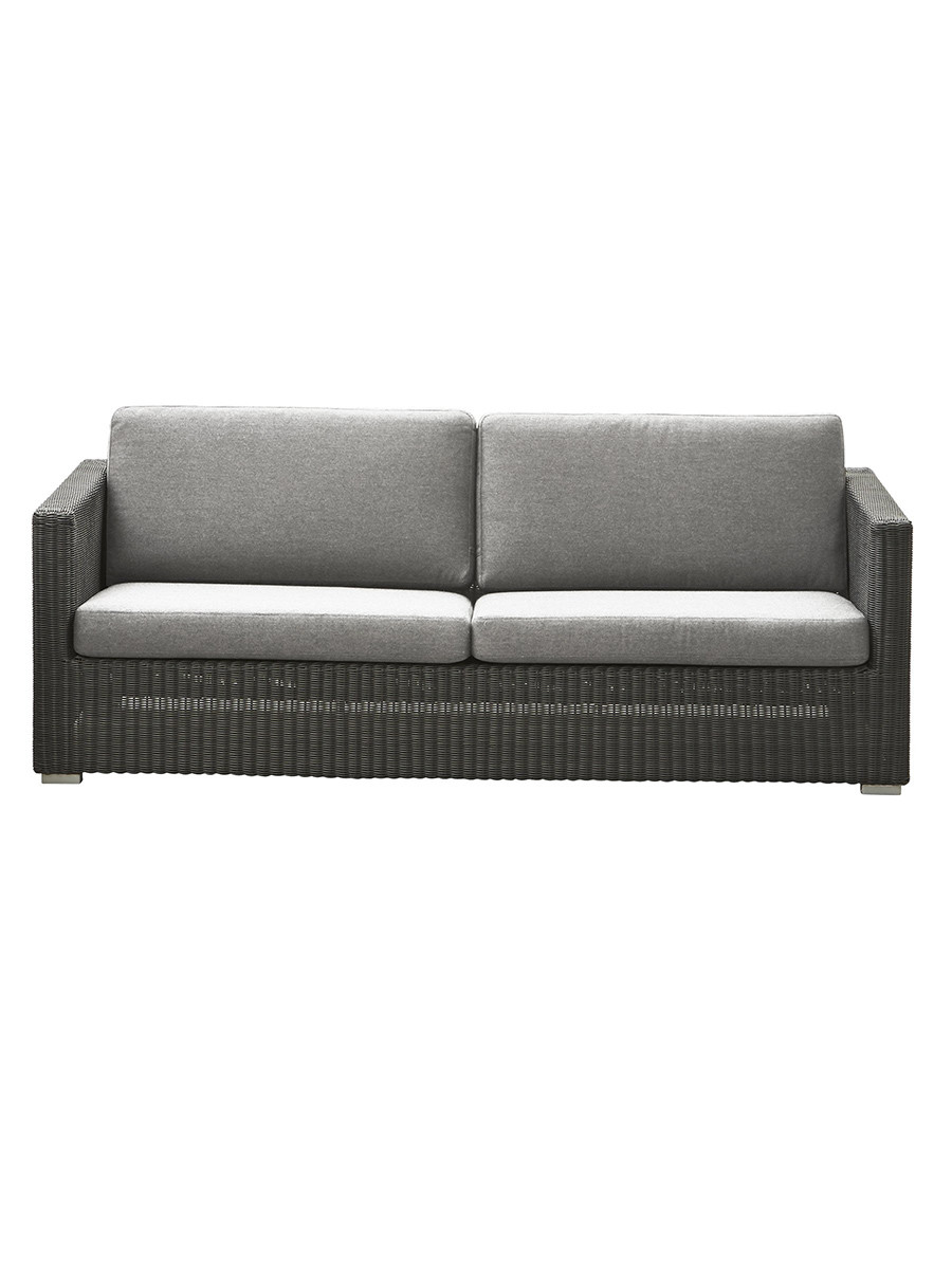 Chester 3 pers Loungesofa fra Cane-line (Graphite, Light grey, Cane-line Natté)