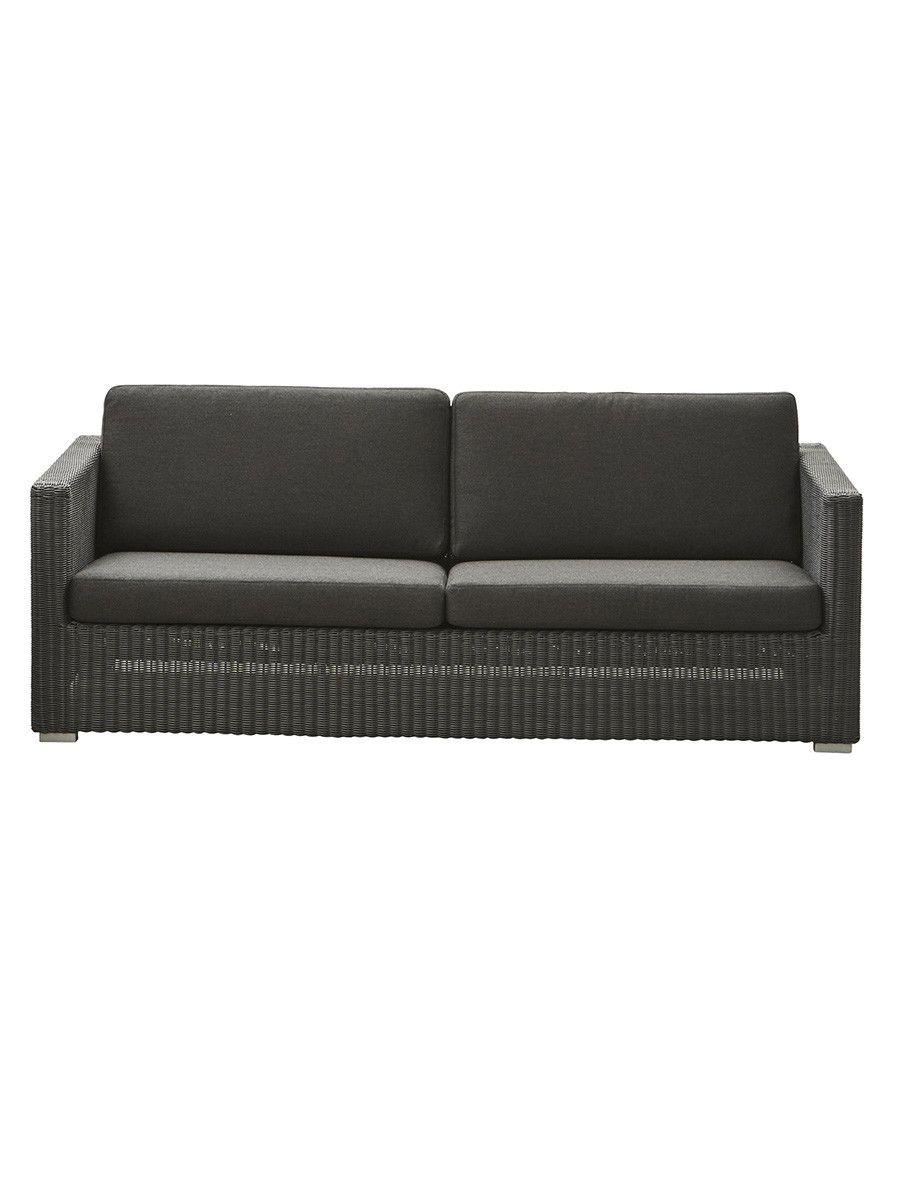 Chester 3 pers Loungesofa fra Cane-line (Graphite, Black, Cane-line Natté)