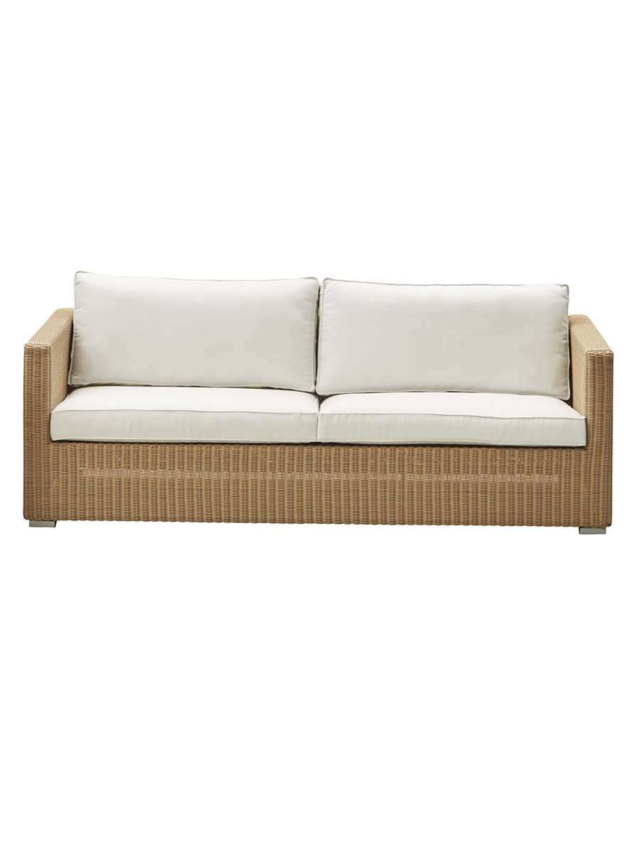 Chester 3 pers Loungesofa fra Cane-line (Natural, White, Cane-line Natté inkl. QuickDry)