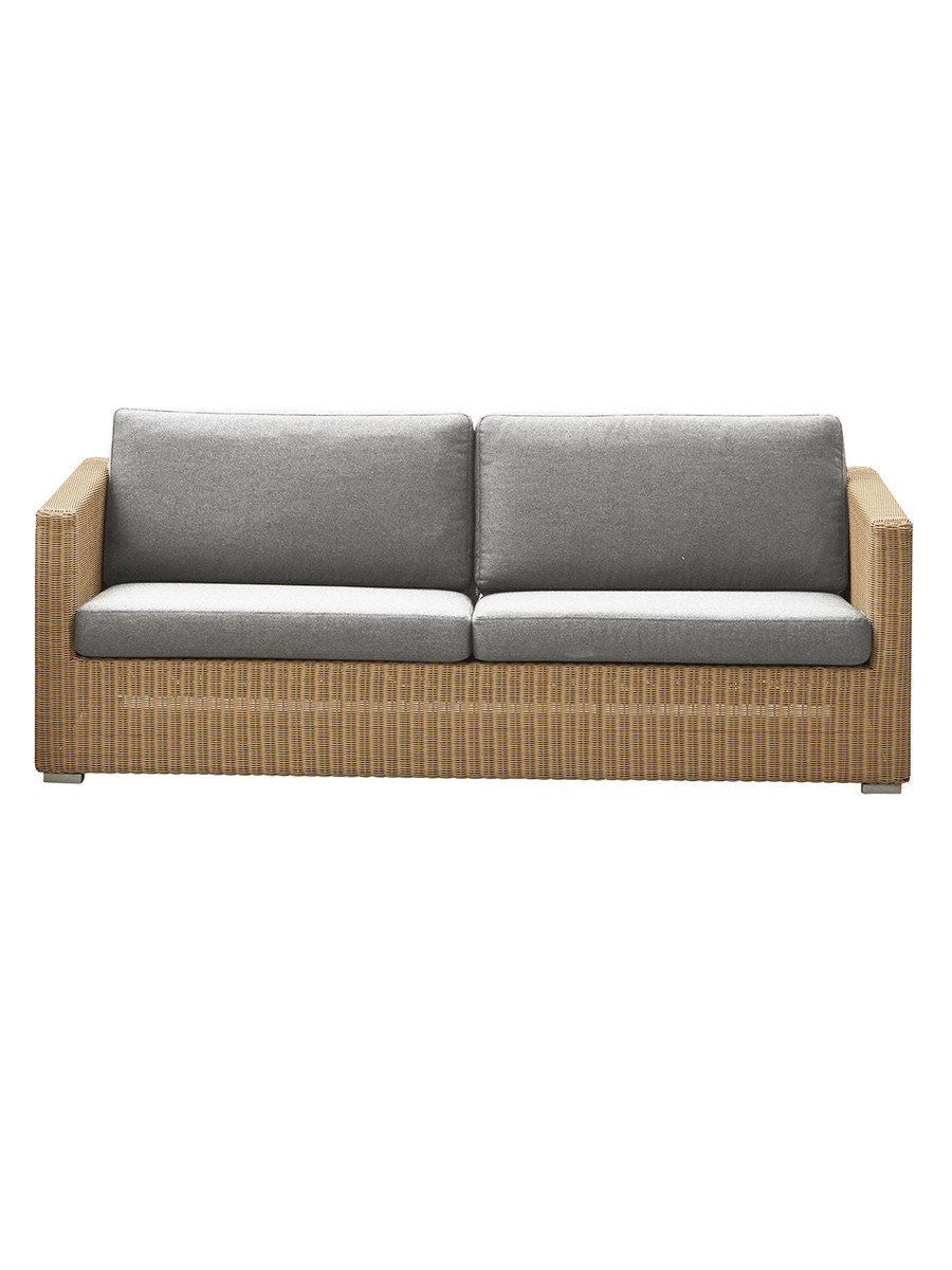 Chester 3 pers Loungesofa fra Cane-line (Natural, Light grey, Cane-line Natté)