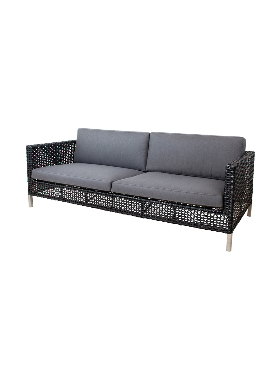 Billede af Connect 3 personers Sofa, black/antracite fra Cane-line (Ingen hynde)