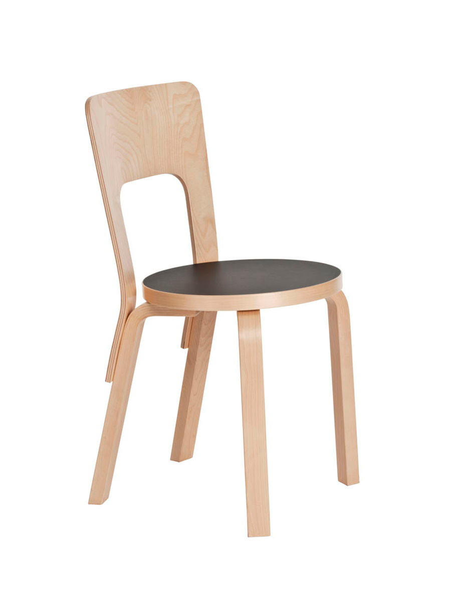 Billede af Chair 66 fra Artek (Birk/Sort)