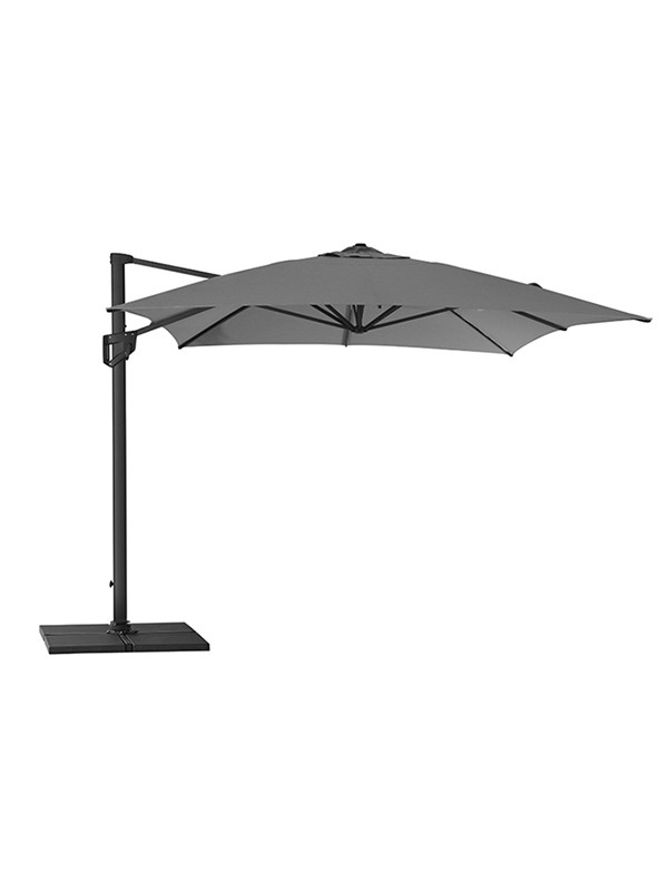 Hyde Luxe parasol 3×4 m. inkl. fod fra Cane-line (Anthracite)