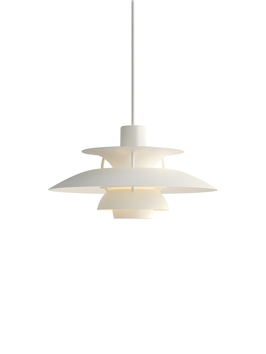 Billede af PH 5 Mini pendel, monokrom af Poul Henningsen (Hvid)