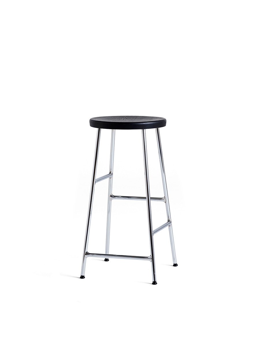 Cornet barstol fra Hay (Low, Soft black stained oak, Chromed steel)
