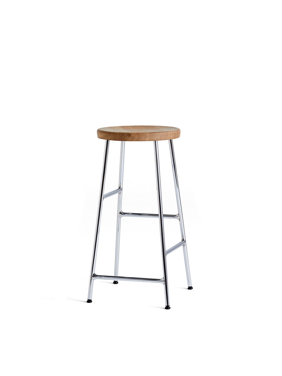 Cornet Barstol fra Hay (Low, Oiled oak, Chromed steel)